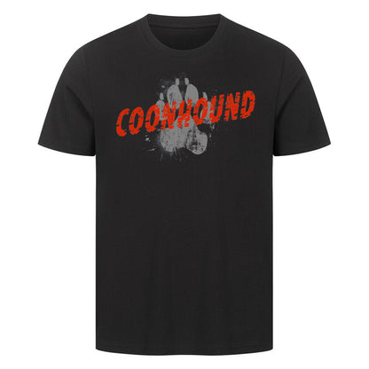 Premium T-Shirt "Coonhound - PAW" Schwarz – hunde-shirt.de