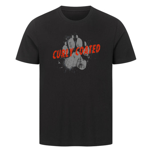 Premium T-Shirt "Curly Coated Retriever - PAW" Schwarz – hunde-shirt.de