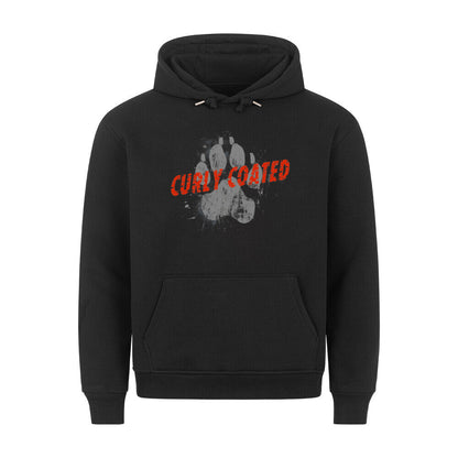 Premium Hoodie "Curly Coated Retriever - PAW" Schwarz – hunde-shirt.de