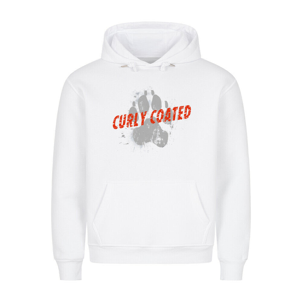 Premium Hoodie "Curly Coated Retriever - PAW" Weiß – hunde-shirt.de