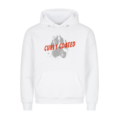 Premium Hoodie "Curly Coated Retriever - PAW" Weiß – hunde-shirt.de