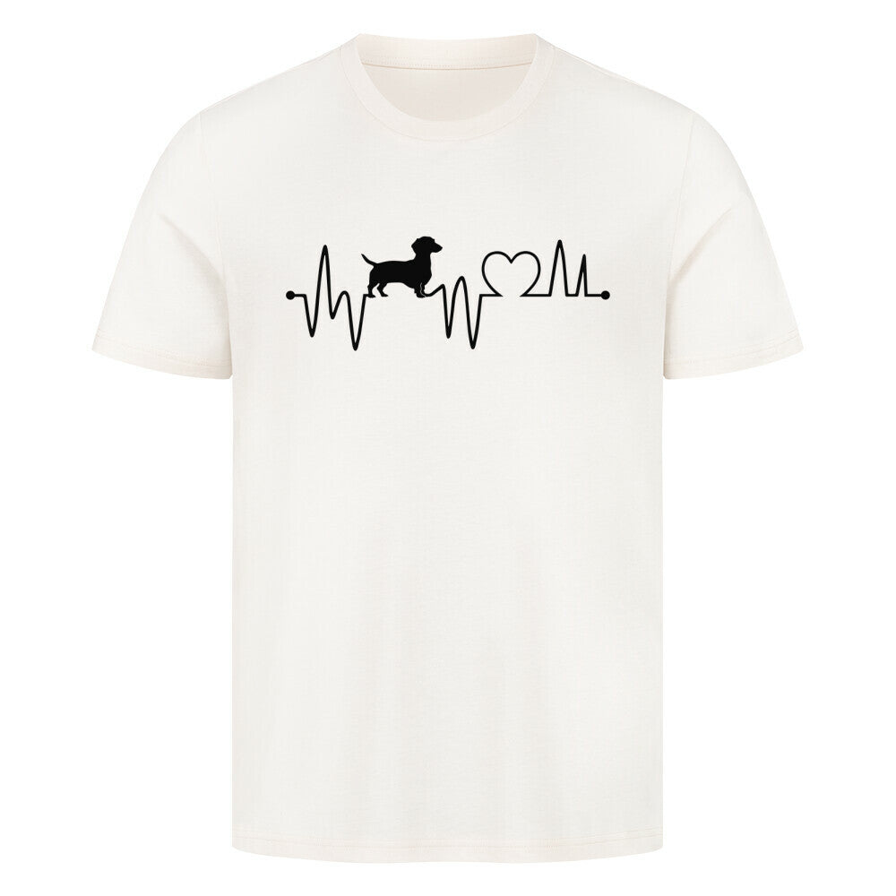 Premium T-Shirt "Dackel - Heartbeat" Natural Raw – hunde-shirt.de