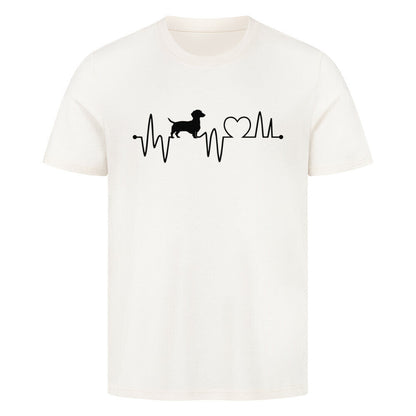 Premium T-Shirt "Dackel - Heartbeat" Natural Raw – hunde-shirt.de
