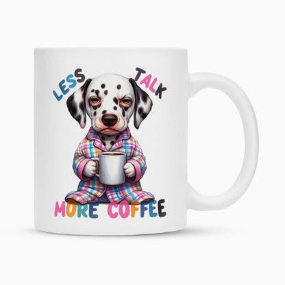 Tasse "Dalmatiner - Less talk..." Weiß – hunde-shirt.de