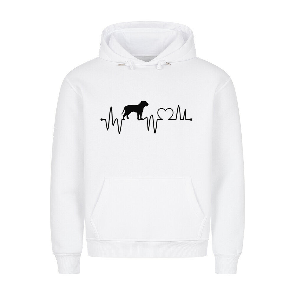 Premium Hoodie "Ca de Bou - Heartbeat" Weiß – hunde-shirt.de