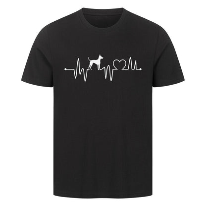 Premium T-Shirt "Deutscher Pinscher - Heartbeat" Schwarz – hunde-shirt.de