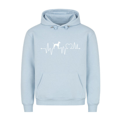 Premium Hoodie "Deutscher Pinscher - Heartbeat" Babyblau – hunde-shirt.de