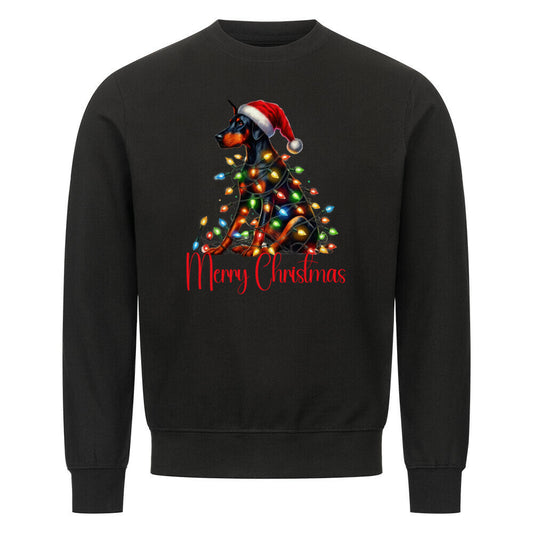 Premium Sweatshirt "Dobermann - Funny Christmas" Schwarz – hunde-shirt.de