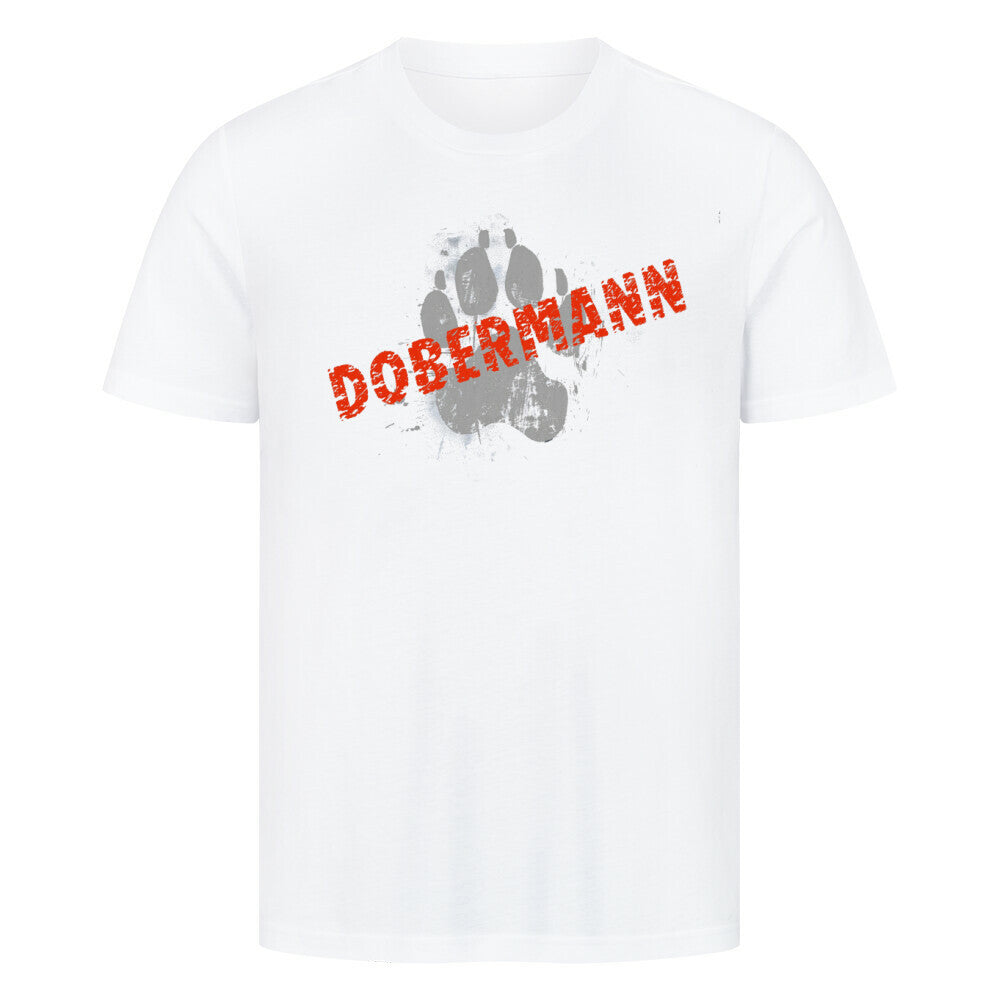 Premium T-Shirt "Dobermann - PAW" Weiß – hunde-shirt.de