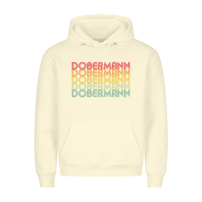 Premium Hoodie "Dobermann - RETRO" Beige – hunde-shirt.de