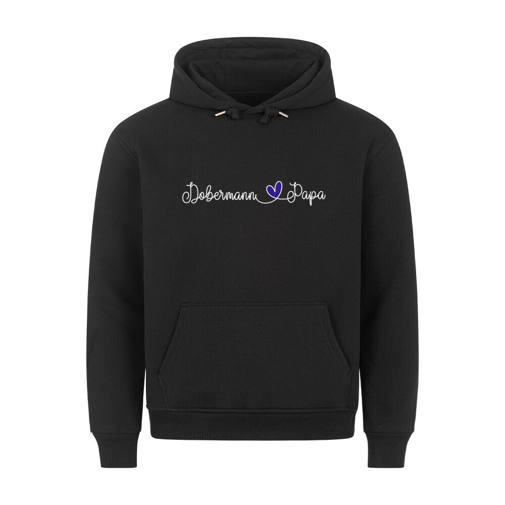 Premium Hoodie "Dobermann - Papa" Schwarz – hunde-shirt.de