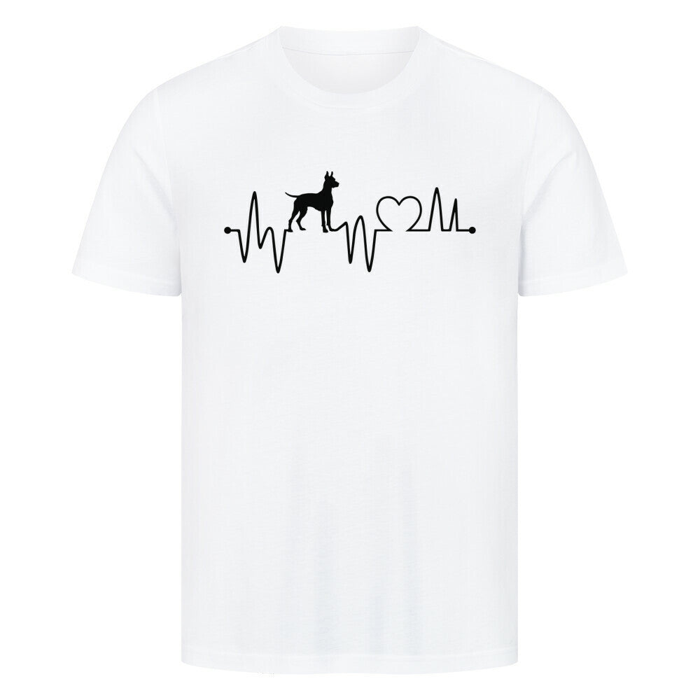 Premium T-Shirt "Dobermann - Heartbeat" Weiß – hunde-shirt.de