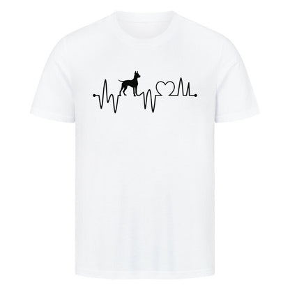 Premium T-Shirt "Dobermann - Heartbeat" Weiß – hunde-shirt.de