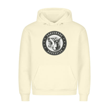 Premium Hoodie "Dobermann - Agressive" Beige – hunde-shirt.de