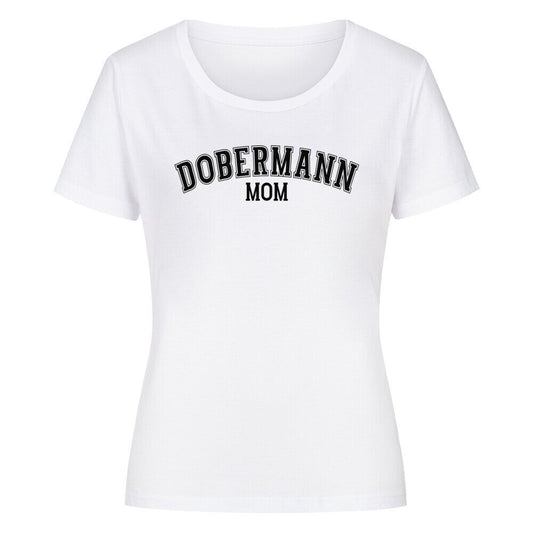 Premium Organic Damen-Shirt "Dobermann - MOM" Weiß – hunde-shirt.de
