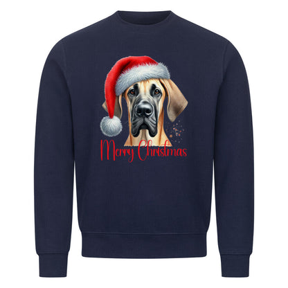 Premium Sweatshirt "Deutsche Dogge - Merry Christmas 2" Navy Blue – hunde-shirt.de