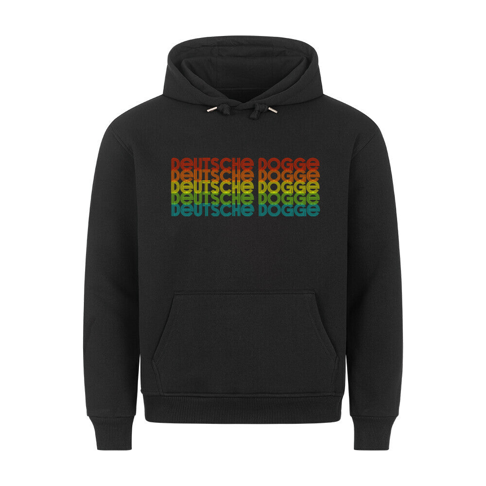 Premium Hoodie "Deutsche Dogge - RETRO" Schwarz – hunde-shirt.de