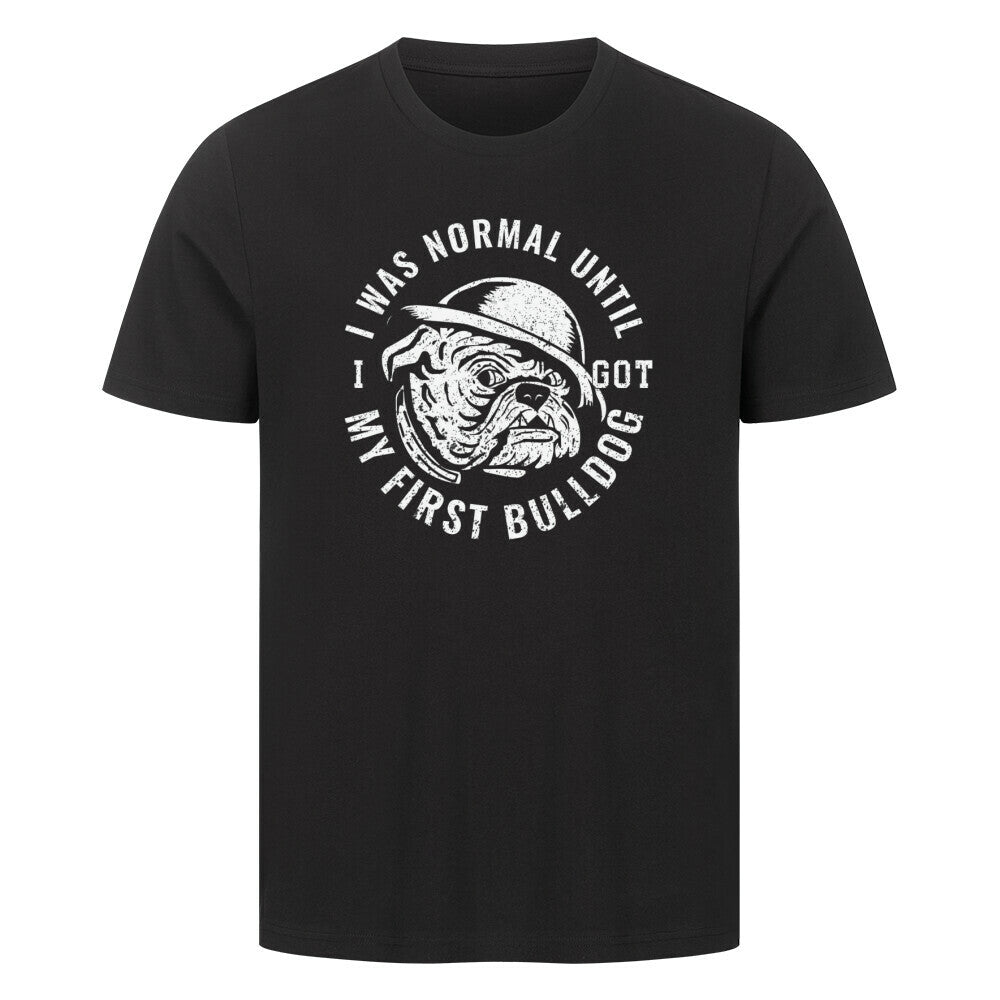 Premium T-Shirt "English Bulldog - My first Bulldog" Schwarz – hunde-shirt.de