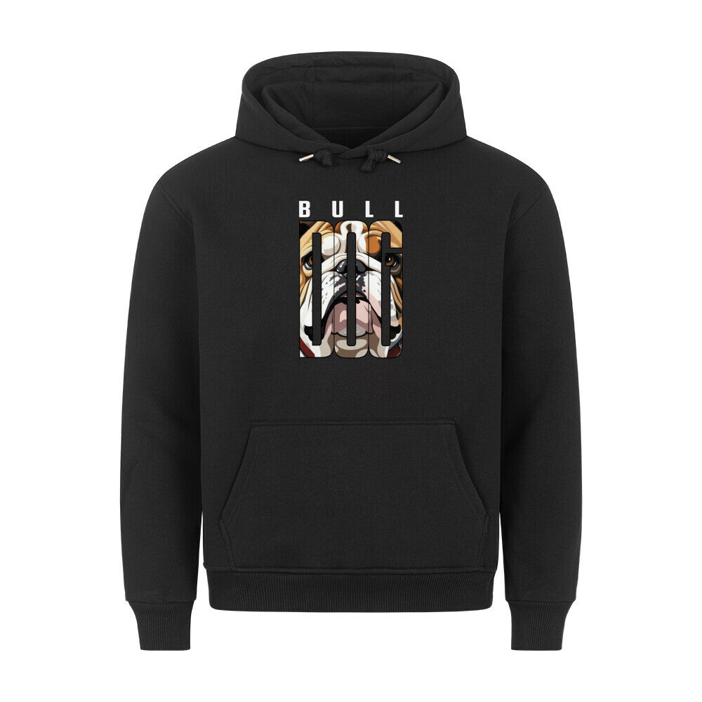 Premium Hoodie "English Bulldog - Face" Schwarz – hunde-shirt.de