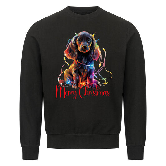 Premium Sweatshirt "English Cocker - Funny Christmas" Schwarz – hunde-shirt.de