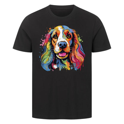 Premium T-Shirt "English Cocker - Splash" Schwarz – hunde-shirt.de