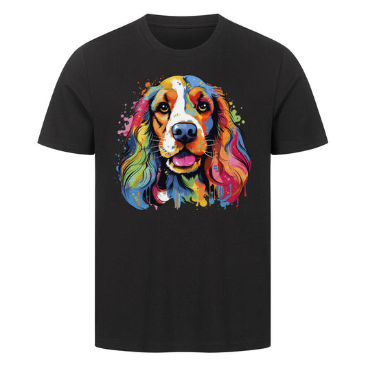 Premium T-Shirt "English Cocker - Splash" Schwarz – hunde-shirt.de
