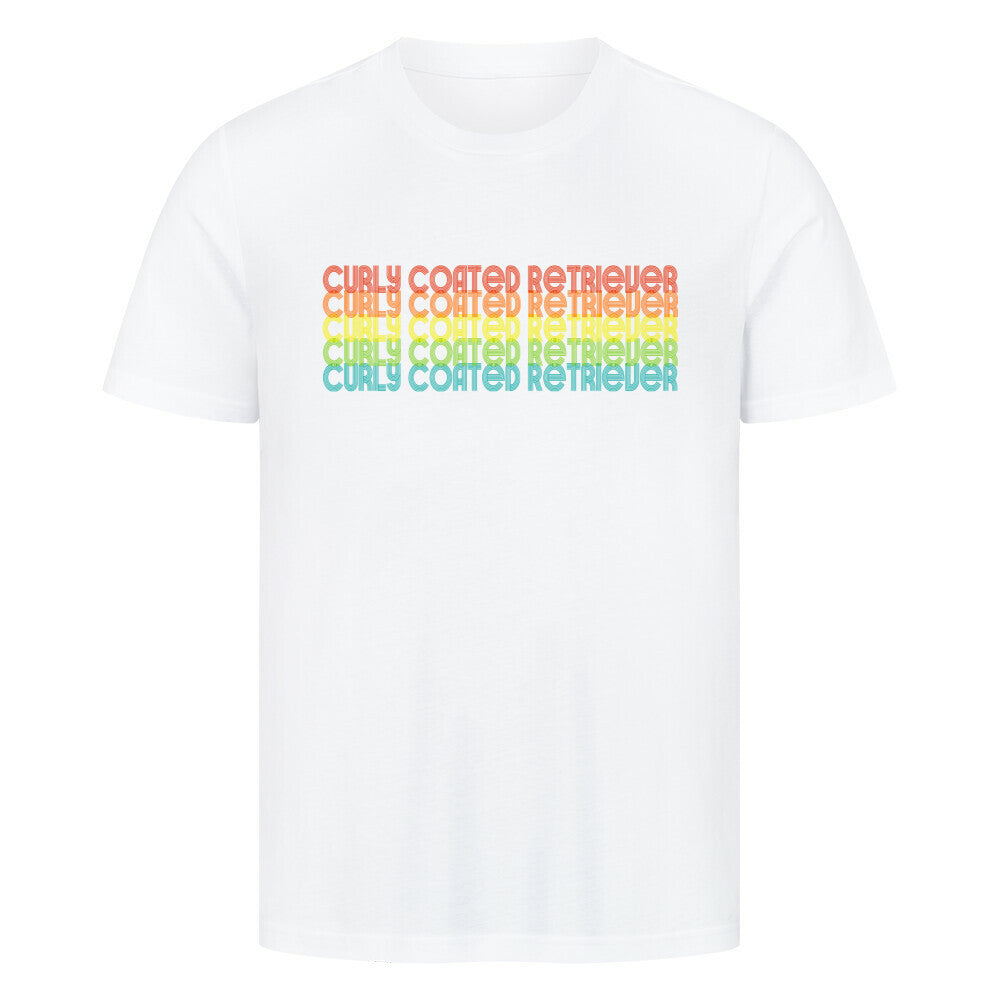Premium T-Shirt "Curly Coated Retriever - RETRO" Weiß – hunde-shirt.de