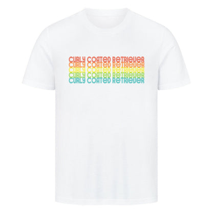 Premium T-Shirt "Curly Coated Retriever - RETRO" Weiß – hunde-shirt.de