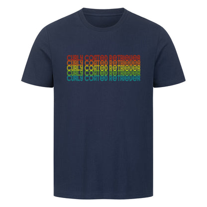Premium T-Shirt "Curly Coated Retriever - RETRO" French Navy – hunde-shirt.de