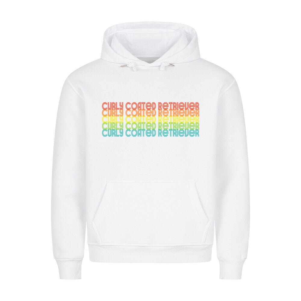 Premium Hoodie "Curly Coated Retriever - RETRO" Weiß – hunde-shirt.de