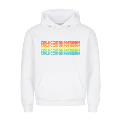 Premium Hoodie "Curly Coated Retriever - RETRO" Weiß – hunde-shirt.de