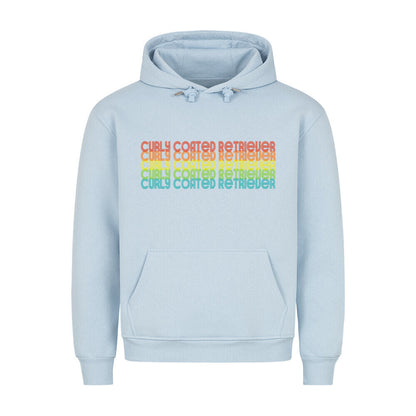 Premium Hoodie "Curly Coated Retriever - RETRO" Babyblau – hunde-shirt.de