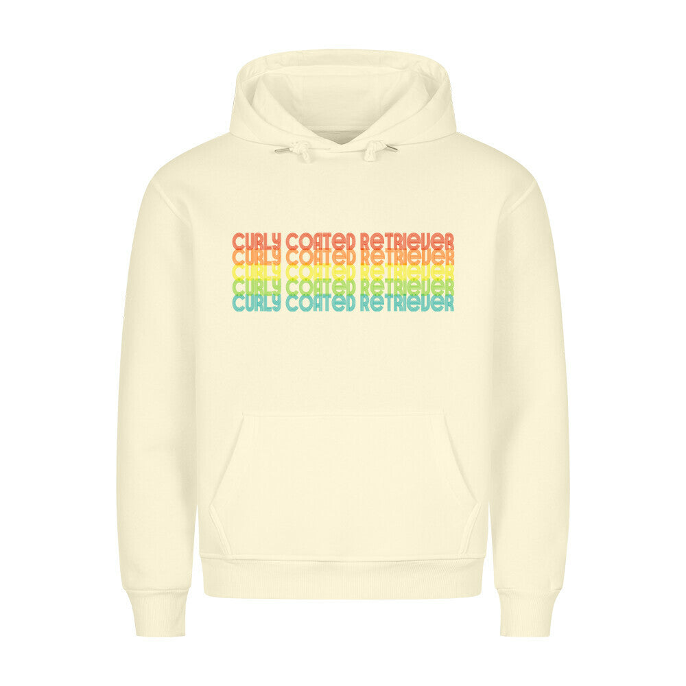 Premium Hoodie "Curly Coated Retriever - RETRO" Beige – hunde-shirt.de