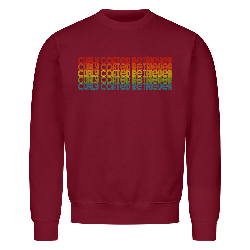 Premium Sweatshirt "Curly Coated Retriever - RETRO" Burgunder – hunde-shirt.de