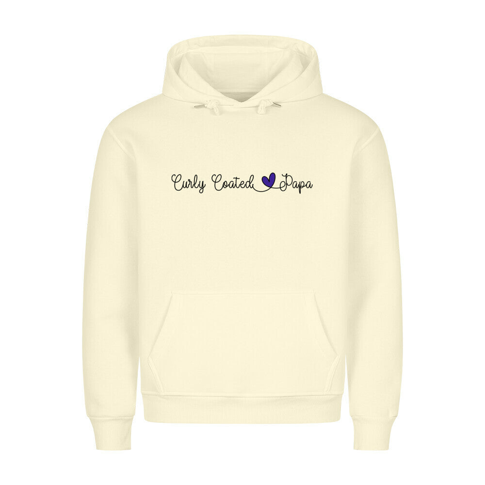 Premium Hoodie "Curly Coated - Papa" Beige – hunde-shirt.de