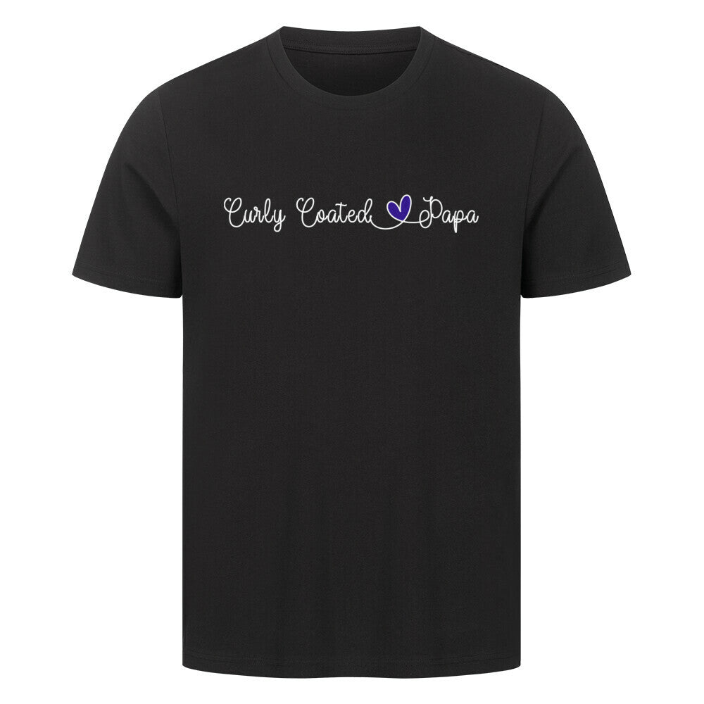 Premium T-Shirt "Curly Coated - Papa" Schwarz – hunde-shirt.de