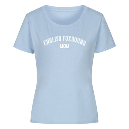 Premium Organic Damen-Shirt "English Foxhound - MOM" Sky Blue – hunde-shirt.de
