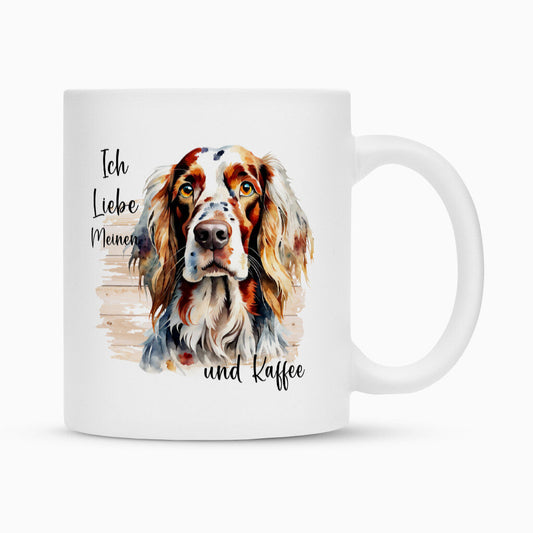 Tasse "English Setter - Ich liebe..." Weiß – hunde-shirt.de