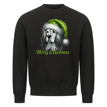 Premium Sweatshirt "English Setter - Merry Grinchmas" Schwarz – hunde-shirt.de