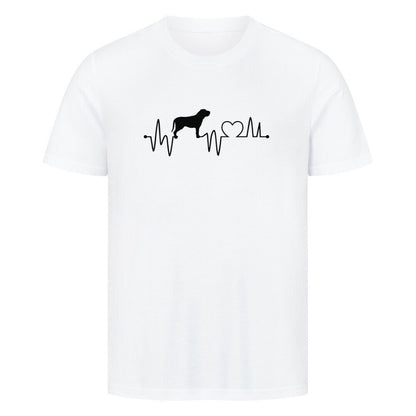 Premium T-Shirt "Fila Brasileiro - Heartbeat" Weiß – hunde-shirt.de