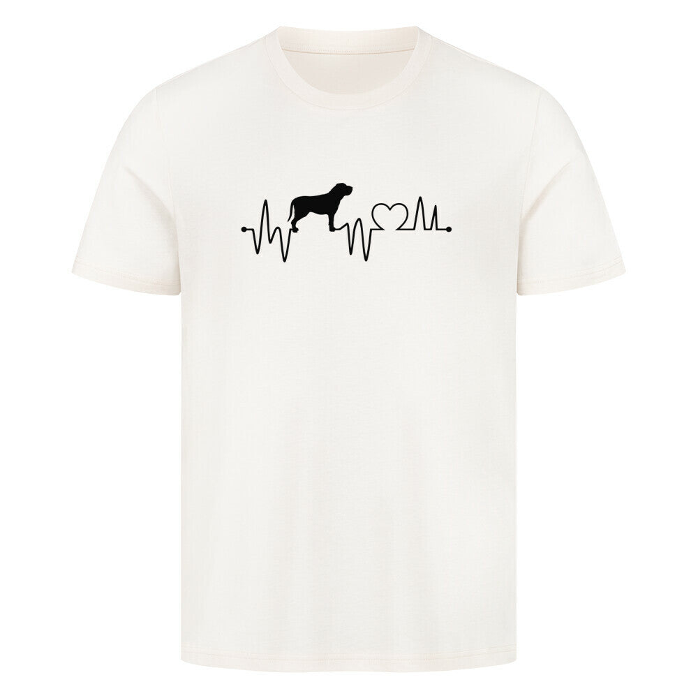 Premium T-Shirt "Fila Brasileiro - Heartbeat" Natural Raw – hunde-shirt.de