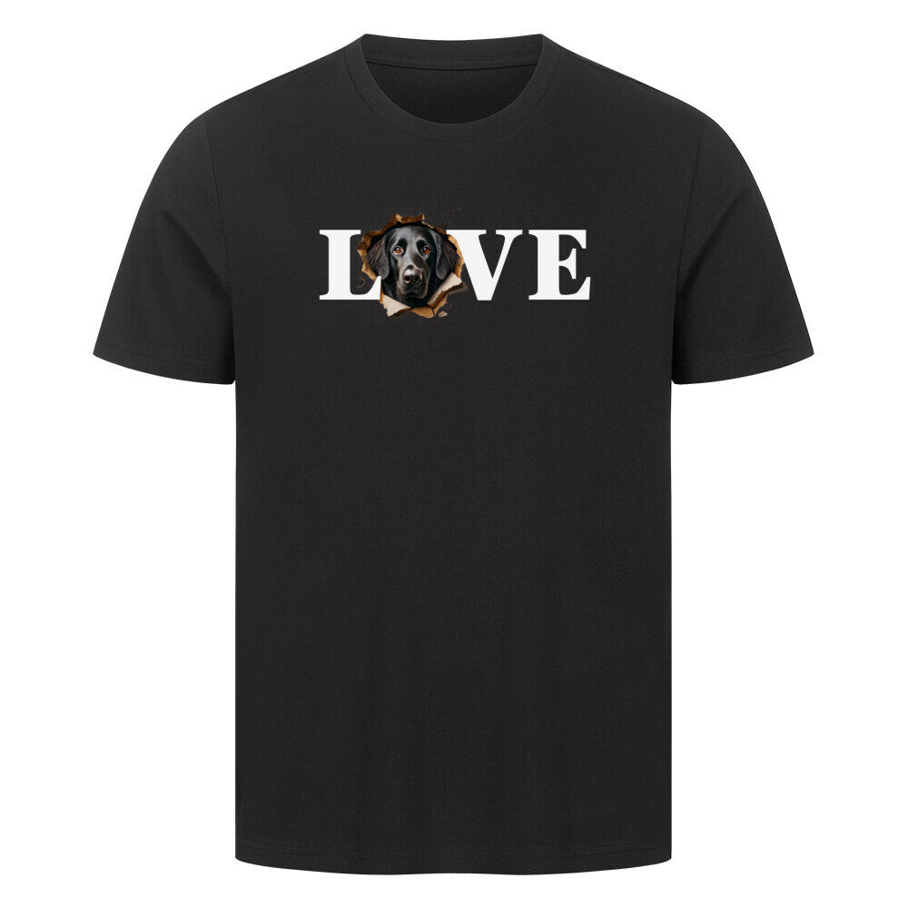 Premium T-Shirt "Flat Coated Retriever - LOVE" Schwarz – hunde-shirt.de