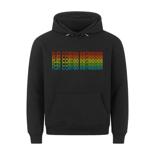 Premium Hoodie "Flat Coated Retriever - RETRO" Schwarz – hunde-shirt.de