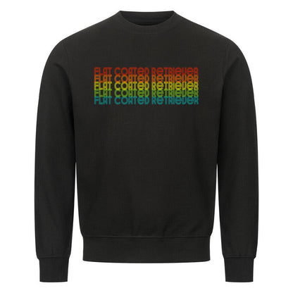 Premium Sweatshirt "Flat Coated Retriever - RETRO" Schwarz – hunde-shirt.de