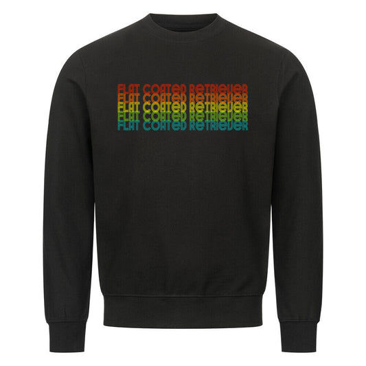 Premium Sweatshirt "Flat Coated Retriever - RETRO" Schwarz – hunde-shirt.de
