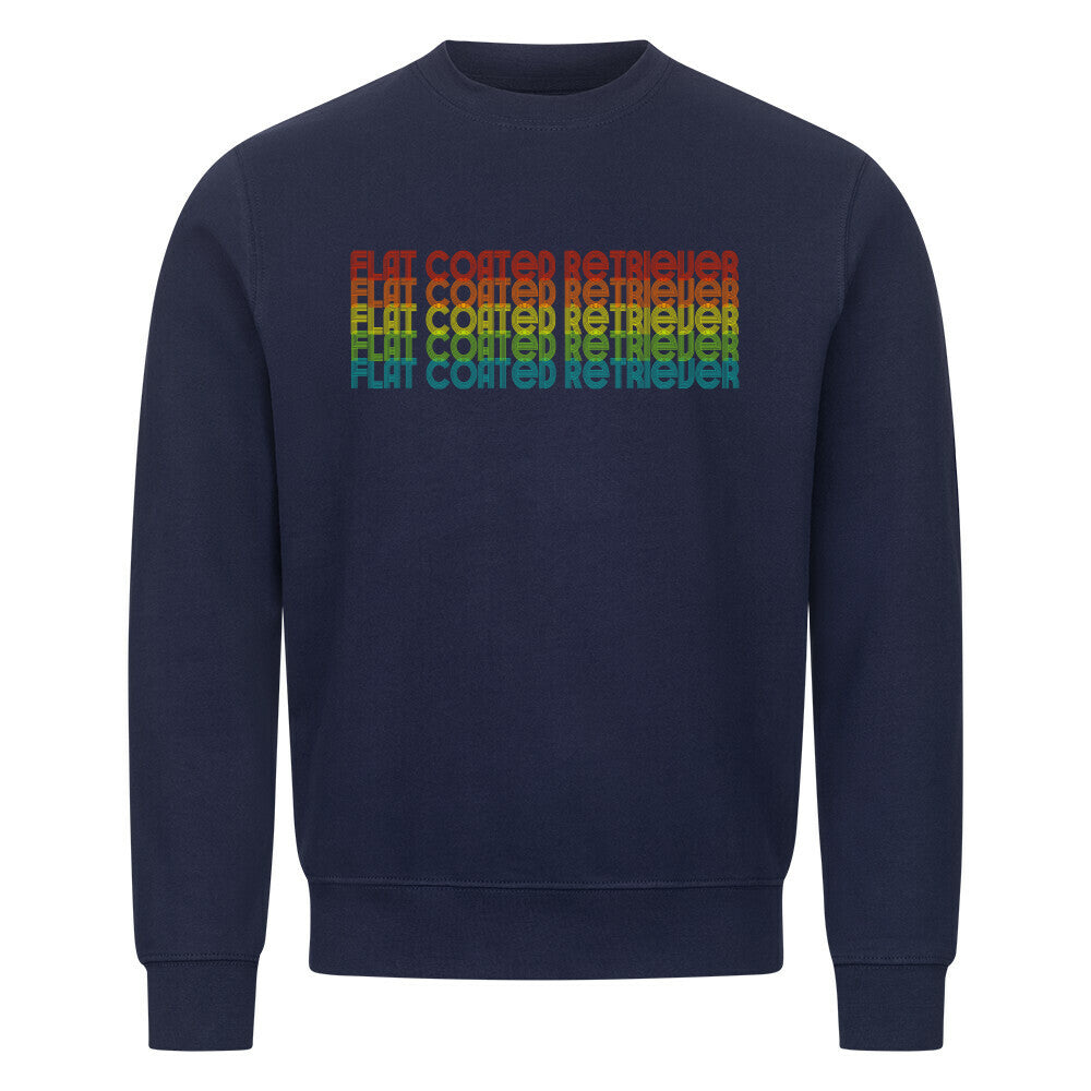 Premium Sweatshirt "Flat Coated Retriever - RETRO" Navy Blue – hunde-shirt.de