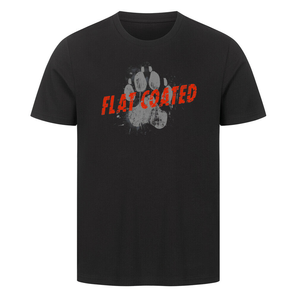 Premium T-Shirt "Flat Coated Retriever - PAW" Schwarz – hunde-shirt.de