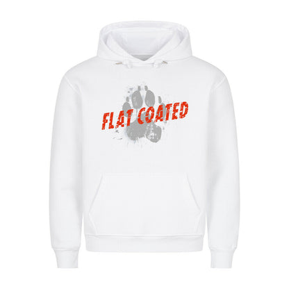 Premium Hoodie "Flat Coated Retriever - PAW" Weiß – hunde-shirt.de
