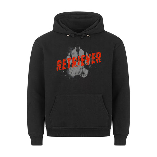 Premium Hoodie "Flat Coated - PAW" Schwarz – hunde-shirt.de