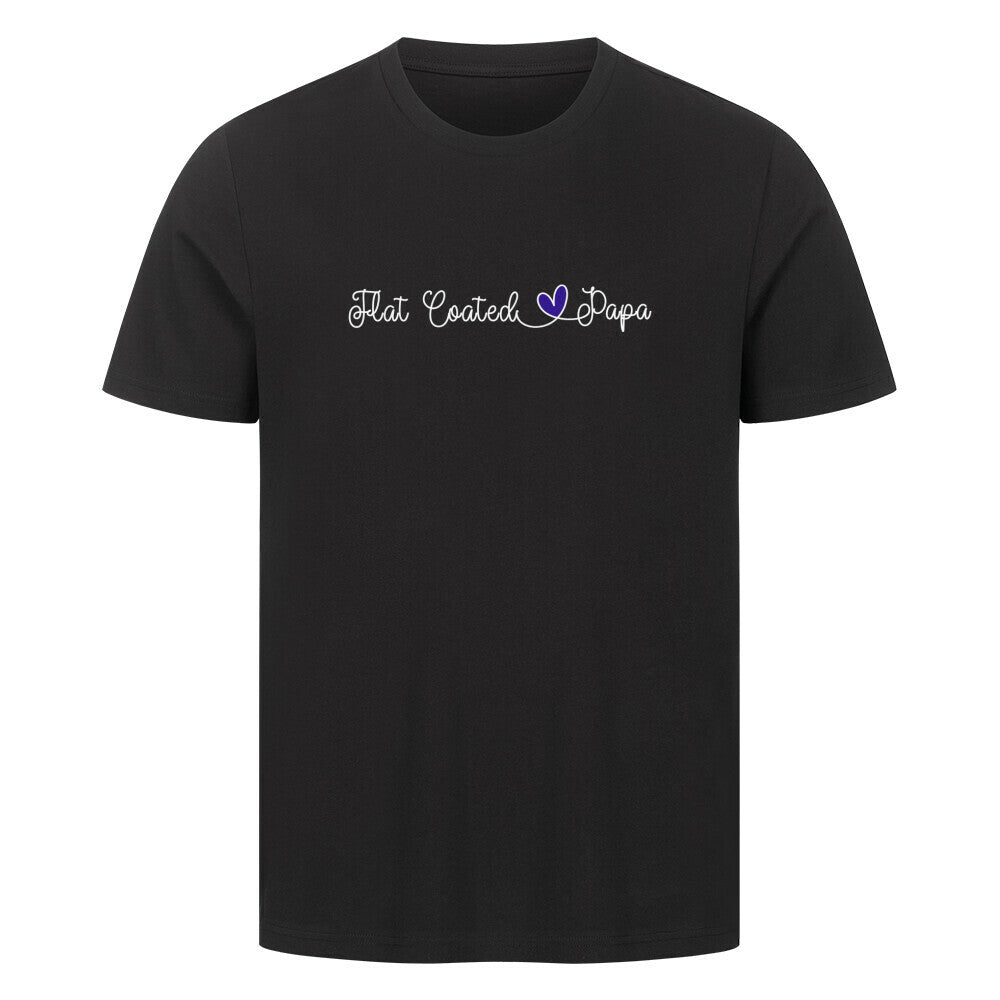 Premium T-Shirt "Flat Coated Retriever - Papa" Schwarz – hunde-shirt.de